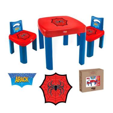 Imagem de Mesa Infantil Arack com duas cadeiras Resistente SimoToys CP