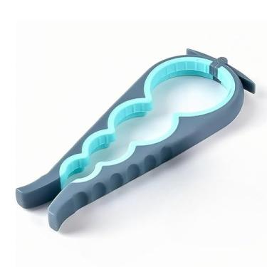 Imagem de Abridor de alívio de artrite – Pote, garrafa e lata sem esforço multiferramenta para mãos fracas e idosos - azul/cinza