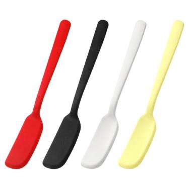 Imagem de 4 peças de espátula de silicone – ferramenta de cozinha multifuncional para obter até a última parte, misturar e espalhar – perfeita para manteiga de amendoim, manteiga, creme, queijo, condimentos