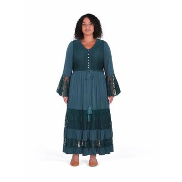 Imagem de City Chic Vestido feminino plus size - Dulce Maxi, Azul-petróleo, 25 Plus Size