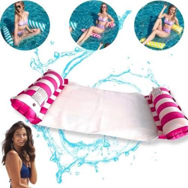 Imagem de 2x Boias Piscina Cama Flutuante Rede Reclinável Inflável Grande Rede A