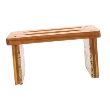 Imagem de Bathroom Step Stool Heavy Duty Small Wooden Stool for Boys and Girls Sturdy Low Foot Rest Non-Slip Surface