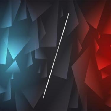 Imagem de Quadro Decorativo Tema Versus Background com Azul e Amarelo para Espaços de Jogos e Decoração Moderna 50x50cm