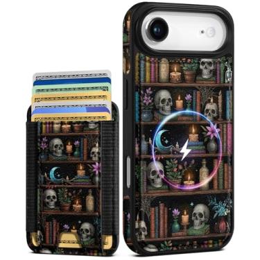 Imagem de Shorogyt Capa carteira para iPhone Air – Serve para 7 cartões, compatível com Magsafe Suporte magnético destacável para cartão de crédito de couro bonito capa de telefone feminina meninas para Apple