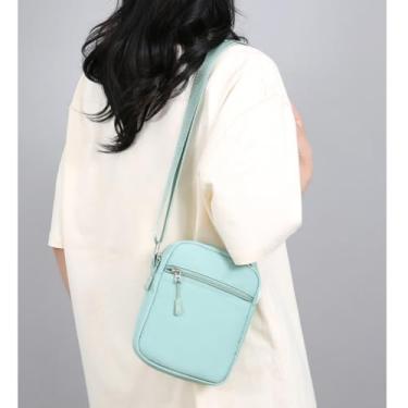 Imagem de Bolsa carteiro pequena para homens e mulheres bolsa carteira de nylon multicamadas bolsa tiracolo ajustável resistente à água, Styleb, Small