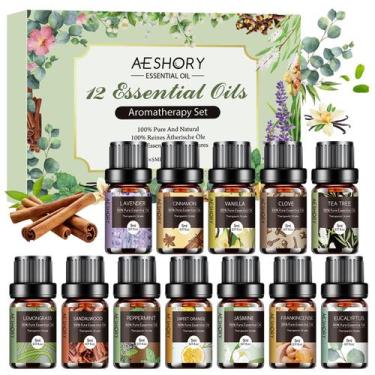Imagem de Conjunto de óleos essenciais Aeshory 12x5ml Kit de aromaterapia