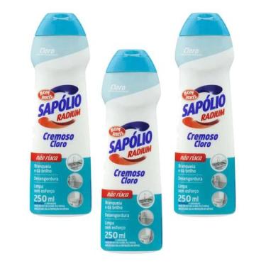 Imagem de Saponáceo Sapólio Radium Cremoso Cloro 250ml Bombril Kit 3 - Bom Bril,