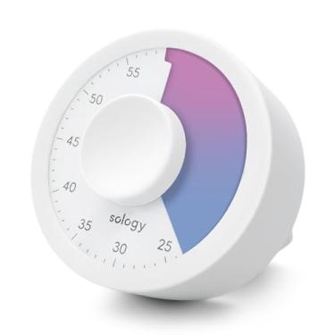 Imagem de sology Mirai Timer, um temporizador visual redondo para estudar, cozinhar, reuniões, gerenciamento de tarefas, fitness e treinamento muscular. Bonito e elegante, perfeito para uso em desktop. Cor de