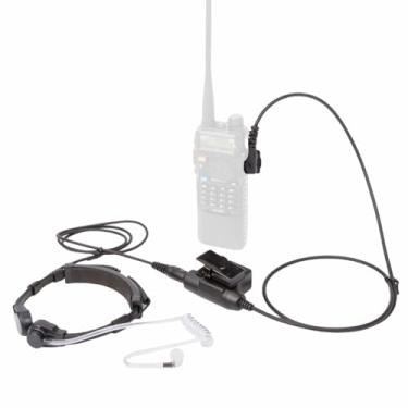 Imagem de Fone de ouvido Throat Mic com U94 Tactical PTT - Walkie Talkies para uso externo, adaptador de áudio auxiliar de rádio bidirecional compatível com Kenwood Baofeng Wouxun Puxing, 160 cm C, 1 peça