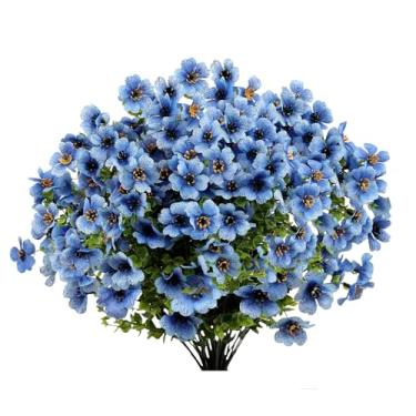 Imagem de Dyale 24 pacotes de flores artificiais de eucalipto, plantas artificiais de plástico ao ar livre, arbustos resistentes a UV, decorações externas internas