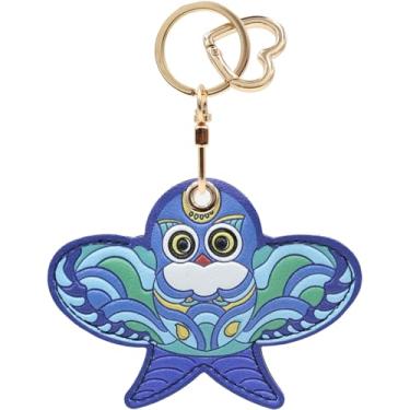 Imagem de Capa MC Fashion de couro PU compatível com AirTag, estojo criativo para rastreador GPS Kite chaveiro (azul)