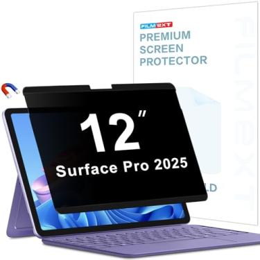 Imagem de FILMEXT Tela magnética de privacidade para Surface Pro 12 polegadas 1ª geração 2025 modelo 2109 2110, protetor de segurança antiespião removível, filtro de brilho de bloqueio de luz azul