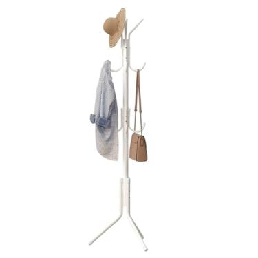 Imagem de Hhsdyl Cabideiro com 12 Ganchos, Suporte Independente para Casacos, Chapéus e Bolsas, Estrutura Metal Hall Suporte Armazenamento Roupas,White