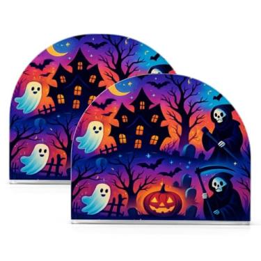 Imagem de Wassud Porta-guardanapos de acrílico assustador casa assombrada moderna dispensador de guardanapos de papel em forma de U para mesa, cozinha, sala de jantar, bancada 2 peças (comporta 50-60