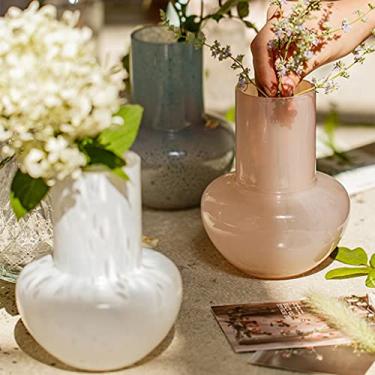 Imagem de Vaso de vidro para decoração de vaso de flores, vaso de vidro artístico feito à mão, leve, luxuoso, sala de estar, mesa de jantar, ornamentos de vaso decorativo artificial, recipiente de flores de