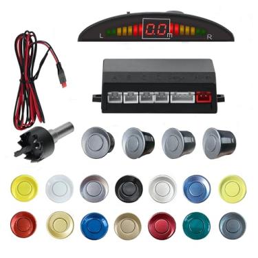 Imagem de SANDETOUN Kit de sensor de estacionamento kit de sensor de reserva sensor reverso para carro 18 opções de cores para sondas ajustável alarme volume profissional sensor de reversa para carro assistente