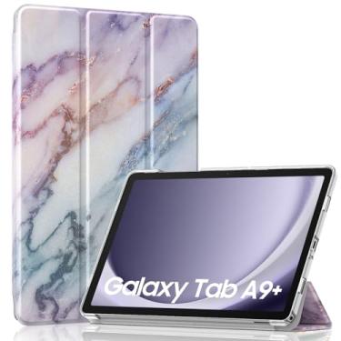 Imagem de MoKo Capa para Galaxy Tab A9 Plus/A9+ de 11 polegadas 2023, capa inteligente rígida de policarbonato translúcido para tablet Galaxy Tab A9 Plus SM-X210/X216/X218, despertar/hibernar automaticamente