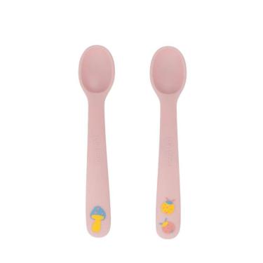 Imagem de Kit Com Duas Colheres De Silicone Fadinha Rosa - Bup Baby