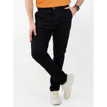 Imagem de Calça Masculina Sarja Preta Slim Bolso Social Elastano Anticorpus-Masculino