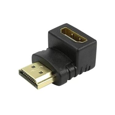 Imagem de Adaptador HDMI 90 Graus em L, Conector Angular Preto, Modelo XT557