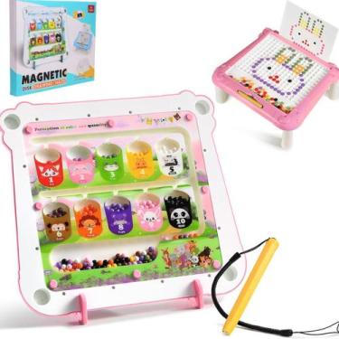 Imagem de Brinquedo Mesa e Labirinto Magnético 2 em 1 Educativo Rosa - Castela -