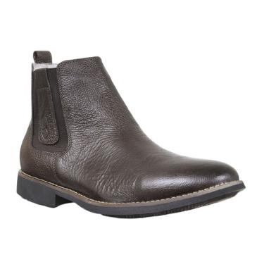 Imagem de Botina Masculino Bico Redondo Marrom Cerrado 37610