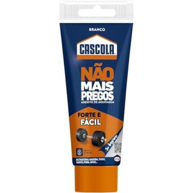 Imagem de Cascola Não Mais Pregos, Adesivo de Montagem para Serviços Pesados, Cola Forte pra Madeira, Cerâmica, Metal & Mais, Adesivo de Fixação Instantânea Branco, Tubo de 1x85g