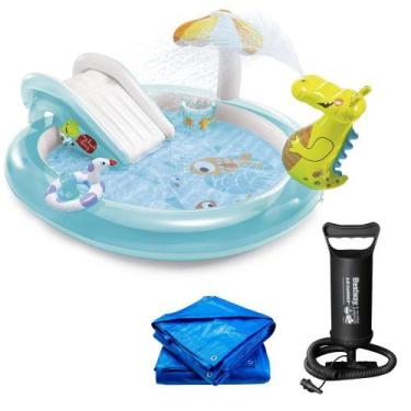 Imagem de Piscina Playground Jacaré 160 Litros com Forro de Proteção e Bomba de 