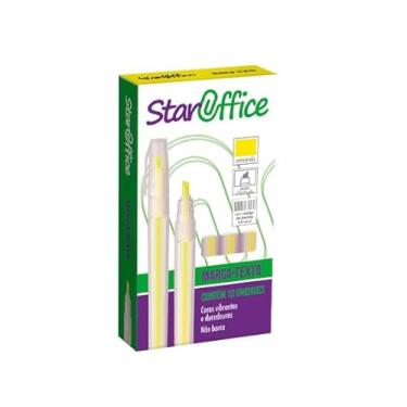 Imagem de Staroffice – Caneta marca-texto amarelo | Ponta macia para destaque preciso e suave | Tinta à base de água sem cheiro, ideal para estudos e trabalho