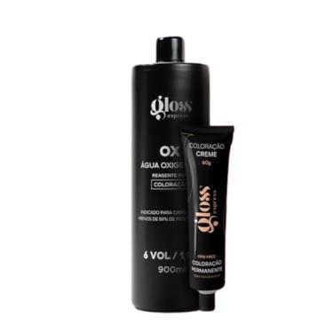 Imagem de Gloss Express KIT COLORAÇÃO + OX para coloração de fios brancos 6 vol /1,9%