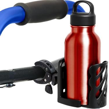 Imagem de Vive Suporte de copo para cadeira de rodas (GG) - universal, ajustável, acessório de encaixe para andador, andador, scooter de mobilidade elétrica, carrinho, bicicleta e cadeira - Acessório de garrafa