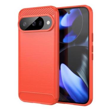 Imagem de Capa Para Google Pixel 10 e Pixel 10 Pro (Tela 6.3) Carbon Fiber Leve Fina Maleável (Vermelho)