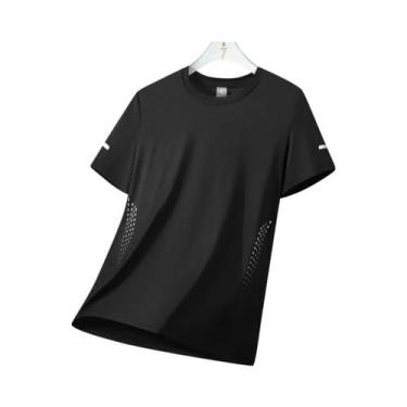Imagem de Camiseta De Corrida Masculina De Verão Em Seda Gelada, Secagem Rápida,