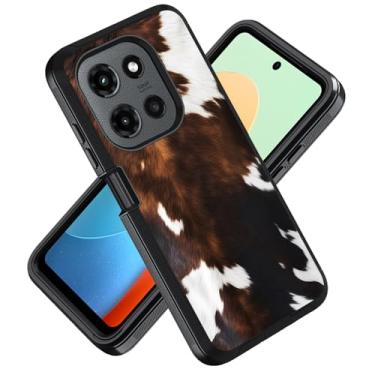 Imagem de ZXHSBROK Capa para celular Moto G Stylus 5G 2025, grau militar, resistente, 3 camadas, à prova de choque, capa protetora contra quedas para Motorola Moto G Stylus 5G 2025, estampa de vaca marrom