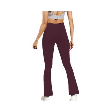 Imagem de Calça feminina super macia flare cintura alta controle de barriga trei