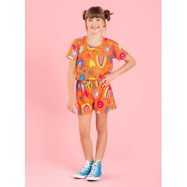 Imagem de Conjunto Verão Menina Vitamina Cropped e Shorts Com Cadarço, 10