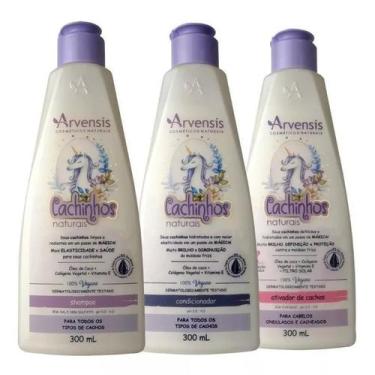 Imagem de Kit Shampoo Condicionador Ativador Infantil Cabelo Ondulados - Arvensi
