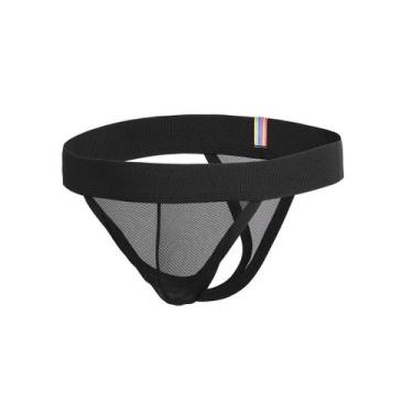 Imagem de Cueca Fio Dental Masculina Transparente - ARCO-ÍRIS, Preto, G