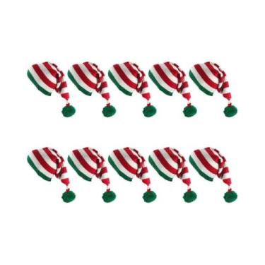 Imagem de Gorro De Natal Unissex Com Cauda Longa, Gorro De Tricô Com Pom Pom Jum