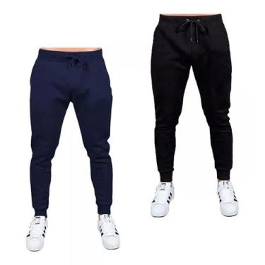 Imagem de Kit 02 Calças De Moletom Masculina Jogger Treino Academia M1 - LGAMN, 