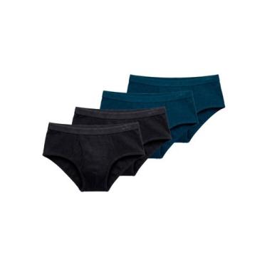 Imagem de Kit com 4 Cuecas Slip Lupo com Abertura 546-003 Colorido, Preto, M