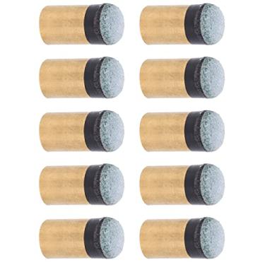 Imagem de Aoresac Ponta de Taco de Bilhar, 10 Peças Taco Bilhar Sinuca Pólo Cobre Couro PU Parafuso Substituição Com Controle Bola Perfeito e Proteção Resistente para Uso (10MM)