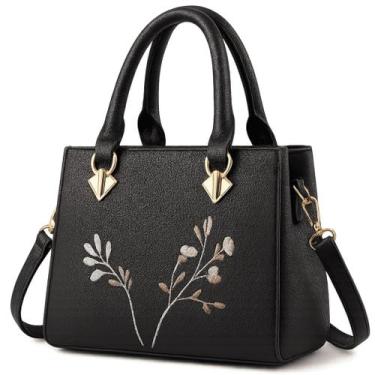 Imagem de Bolsa Feminina Transversal Trabalho Faculdade Resistente COR: PRETO - 