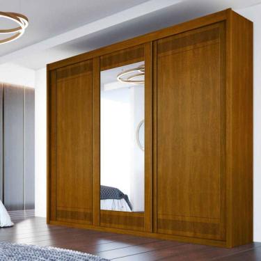 Imagem de Guarda Roupa Casal com Espelho 3 Portas 6 Gavetas - Palissy - Móveis Bettio