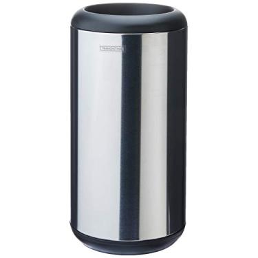 Imagem de Lixeira em Aço com Aro e Base em Polipropileno 23 Litros, Tramontina, Inox