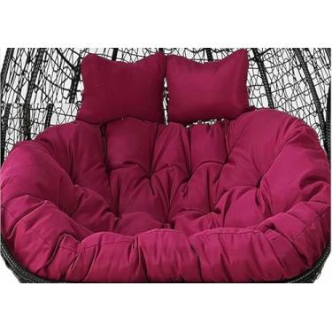 Imagem de Almofada De Cadeira De Ovo De Balanço De Suspensão Dupla, Substituição De Almofada De Ovo De Vime De Rede De 2 Lugares À Prova D'água/lavável (apenas Almofada)