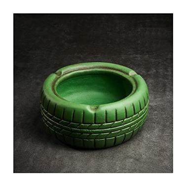 Imagem de Cinzeiro de pneu de cimento vintage, cinzeiro de charuto, estilo industrial, personalidade, escritório, bar, café, decoração, (verde, preto, vermelho, amarelo) bandeja de fumaça (verde, pequena)