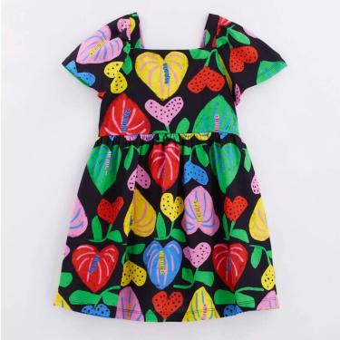 Imagem de Vestido Infantil Malha Amor de Flor Preto Alças Fábula-Feminino