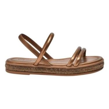 Imagem de Sandália Papete Casual Feminino Via Marte 114-004-01 Bronze-Feminino