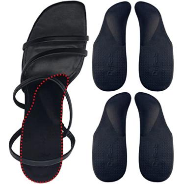 Imagem de Dr. Foot's Arch Support Shoe Inserts para pés planos, fascite plantar, almofada adesiva no calcanhar para aliviar a dor para mulheres e homens, Preto, Small